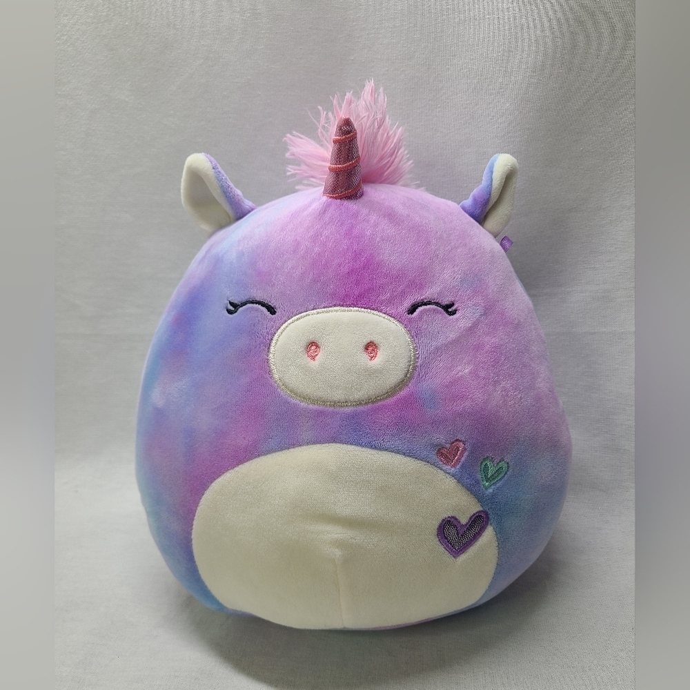 KELLYTOY SQUISHMALLOWS 8" purple cosmic Tye dye UNICORN plush- FLAWED See Photos